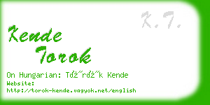 kende torok business card